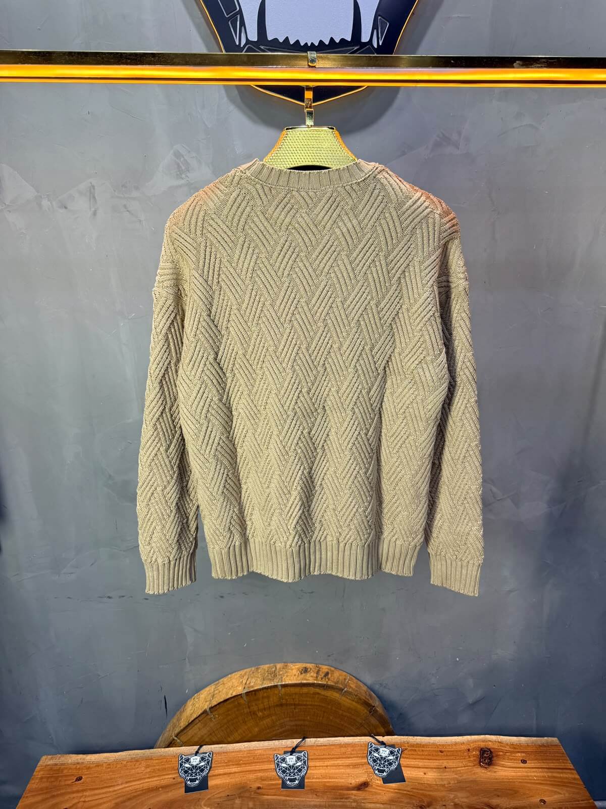 Pull tricot Beige Oversize 9767