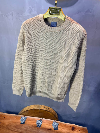 Pull tricot Beige Oversize 9767