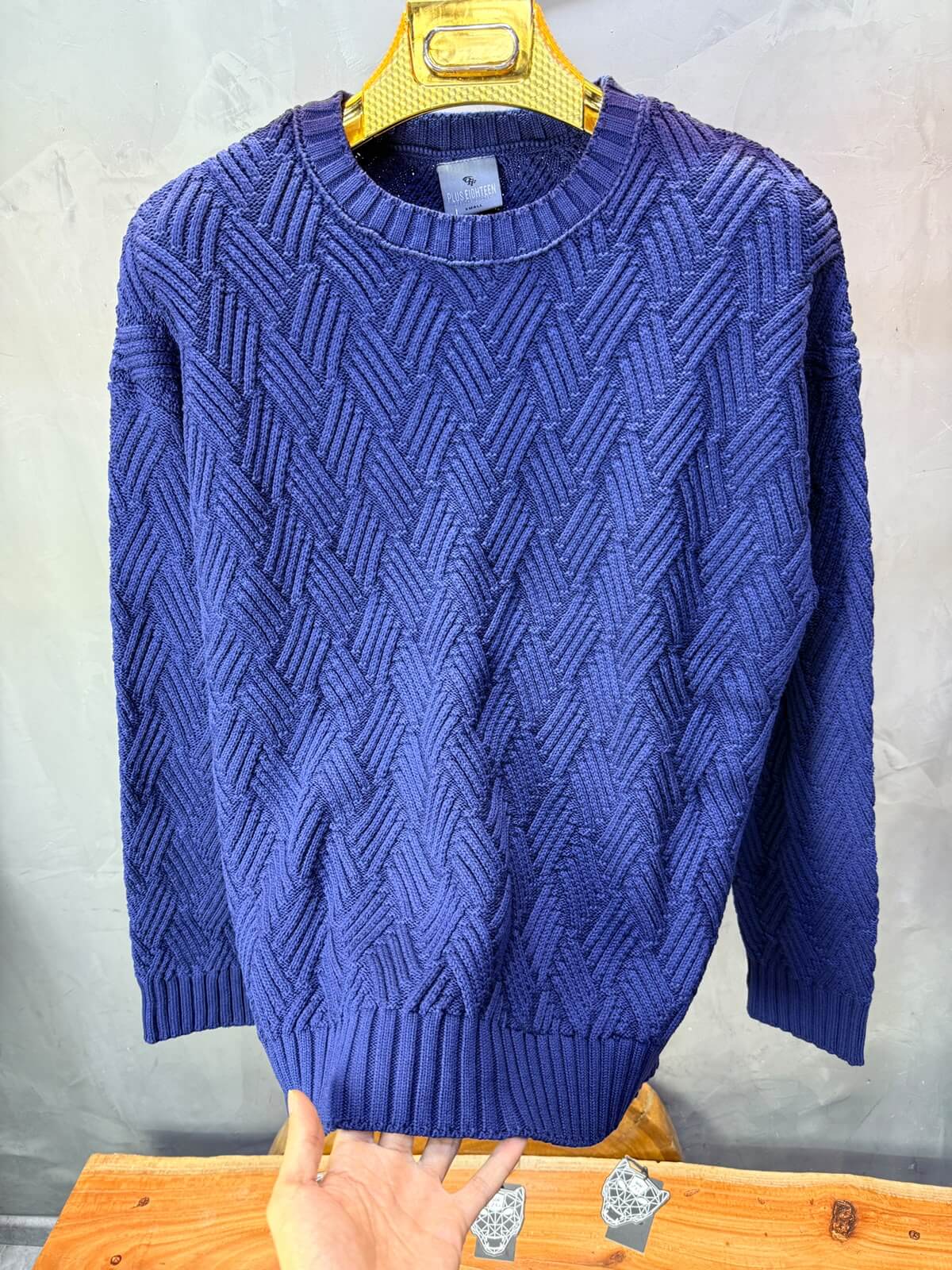 Pull tricot Navy Blue Oversize 9767