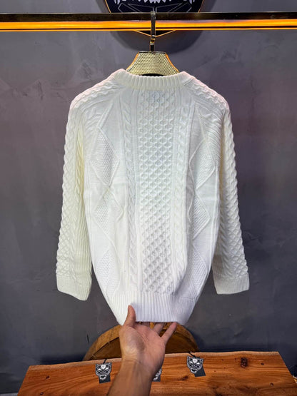 Pull tricot Blanc Oversize 9772