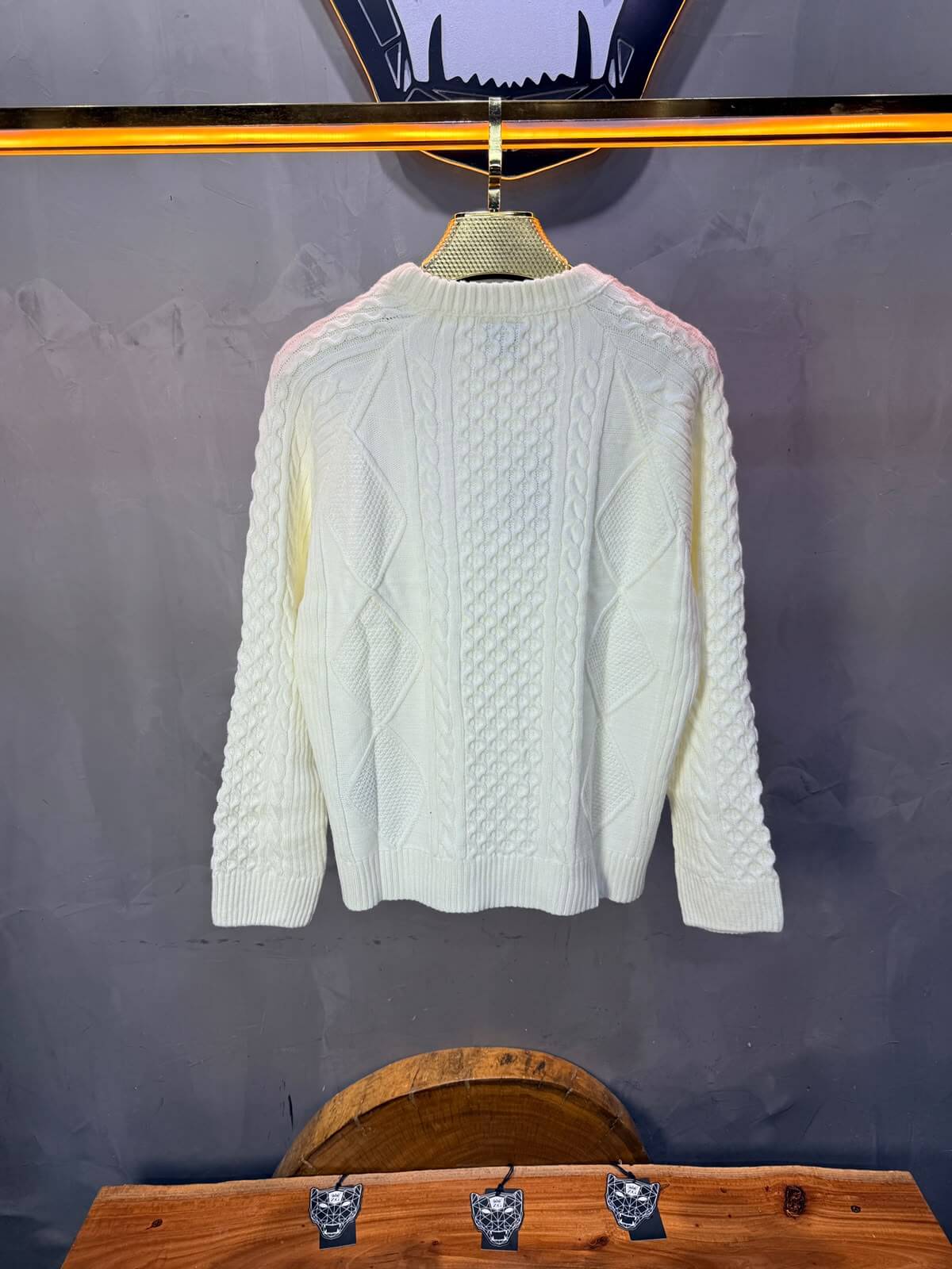 Pull tricot Blanc Oversize 9772