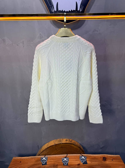 Pull tricot Blanc Oversize 9772