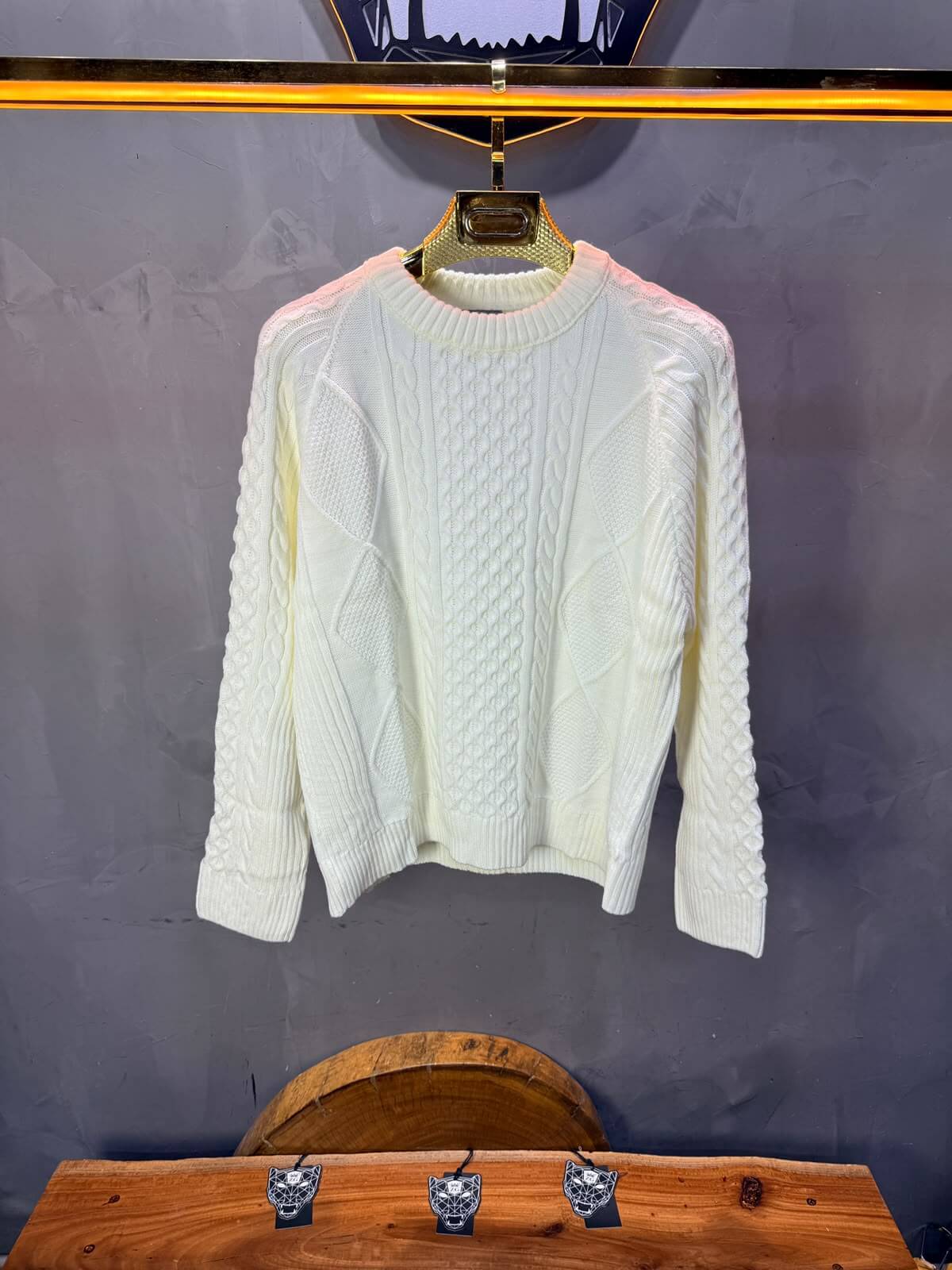 Pull tricot Blanc Oversize 9772