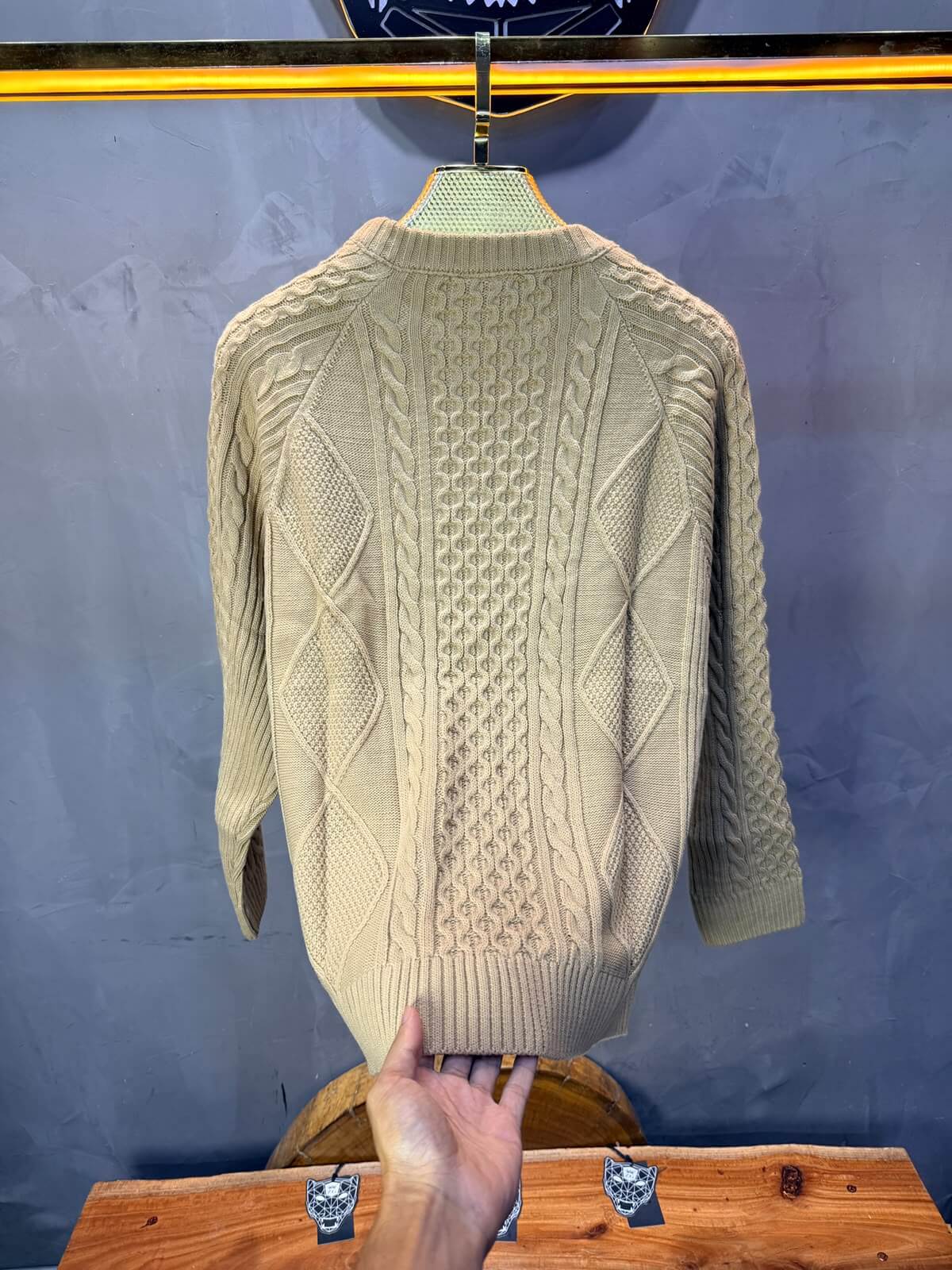 Pull tricot Beige Oversize 9772