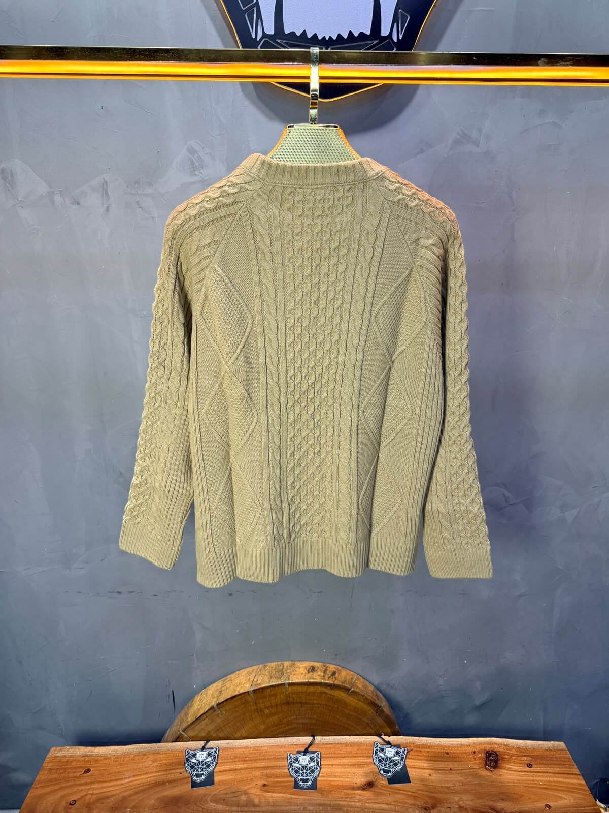 Pull tricot Beige Oversize 9772