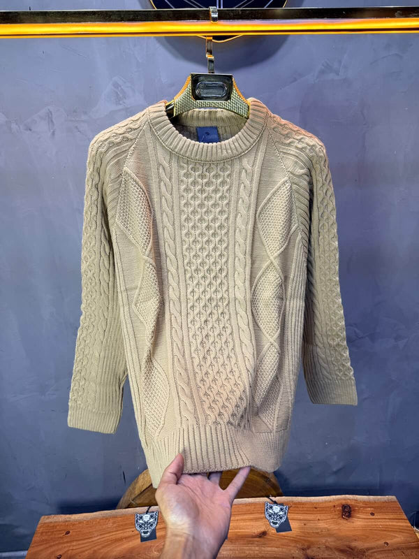Pull tricot Beige Oversize 9772