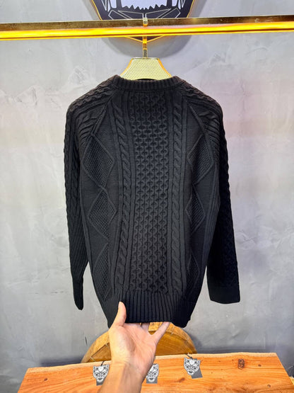 Pull tricot Noir Oversize 9772