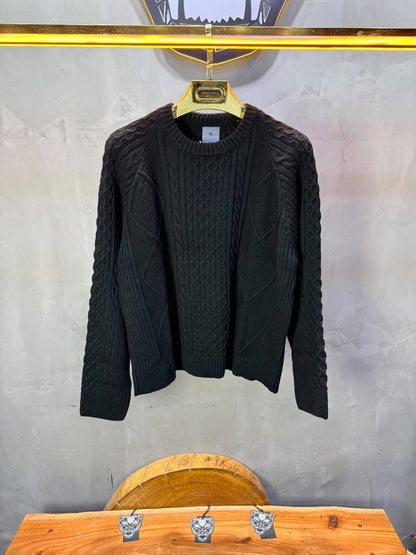 Pull tricot Noir Oversize 9772