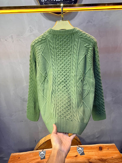 Pull tricot Vert Oversize 9772