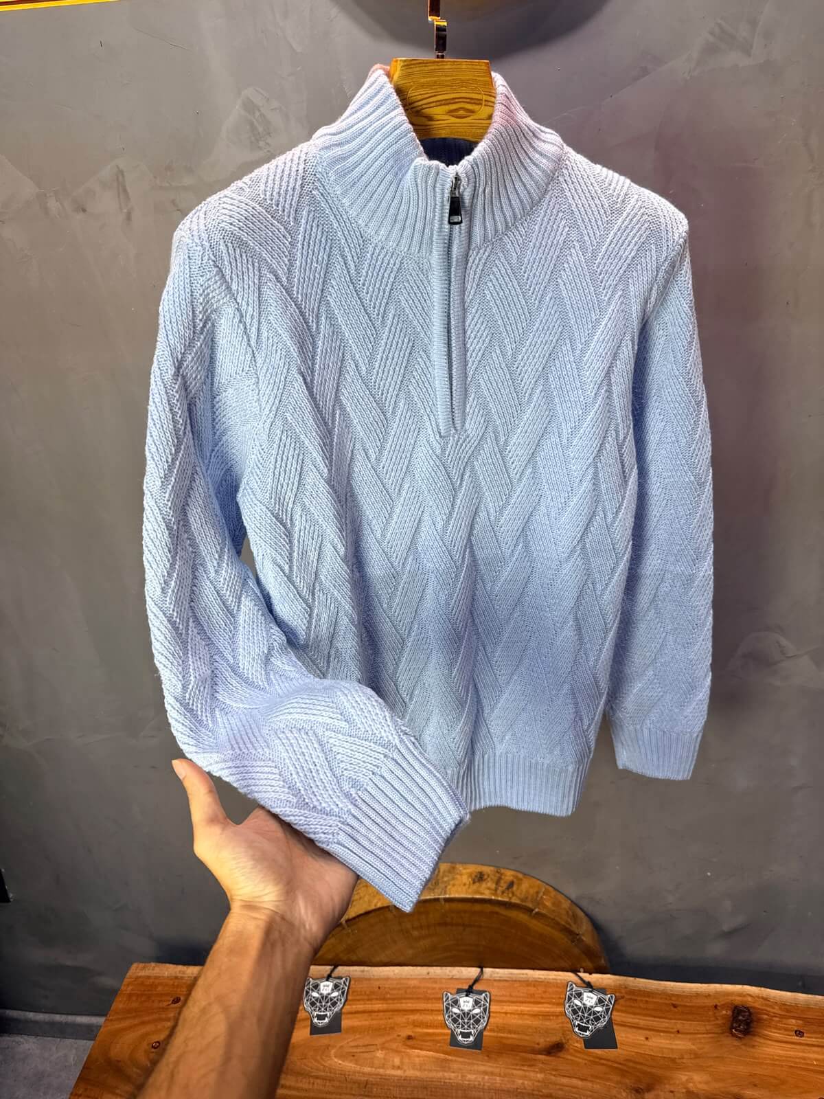 Pull tricot Bleu Ciel Regular size 5520