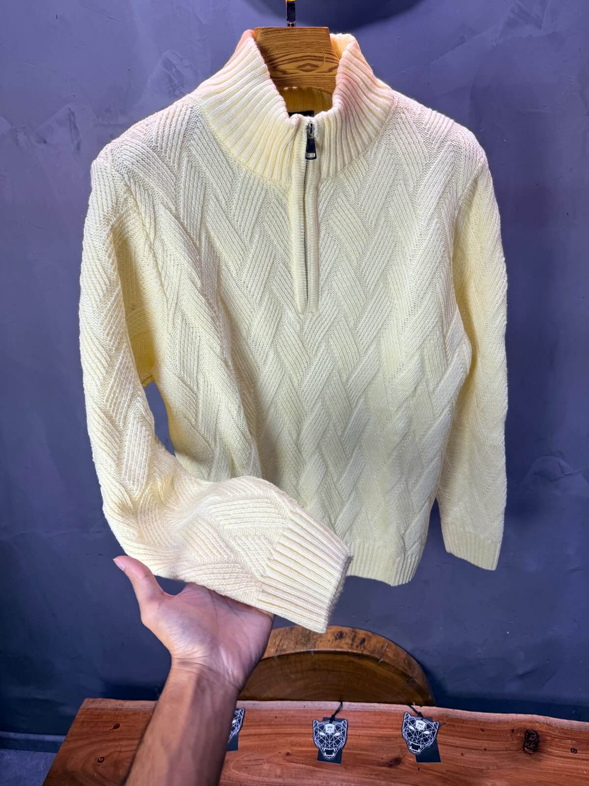 Pull tricot Jaune Pâle Regular size 5520