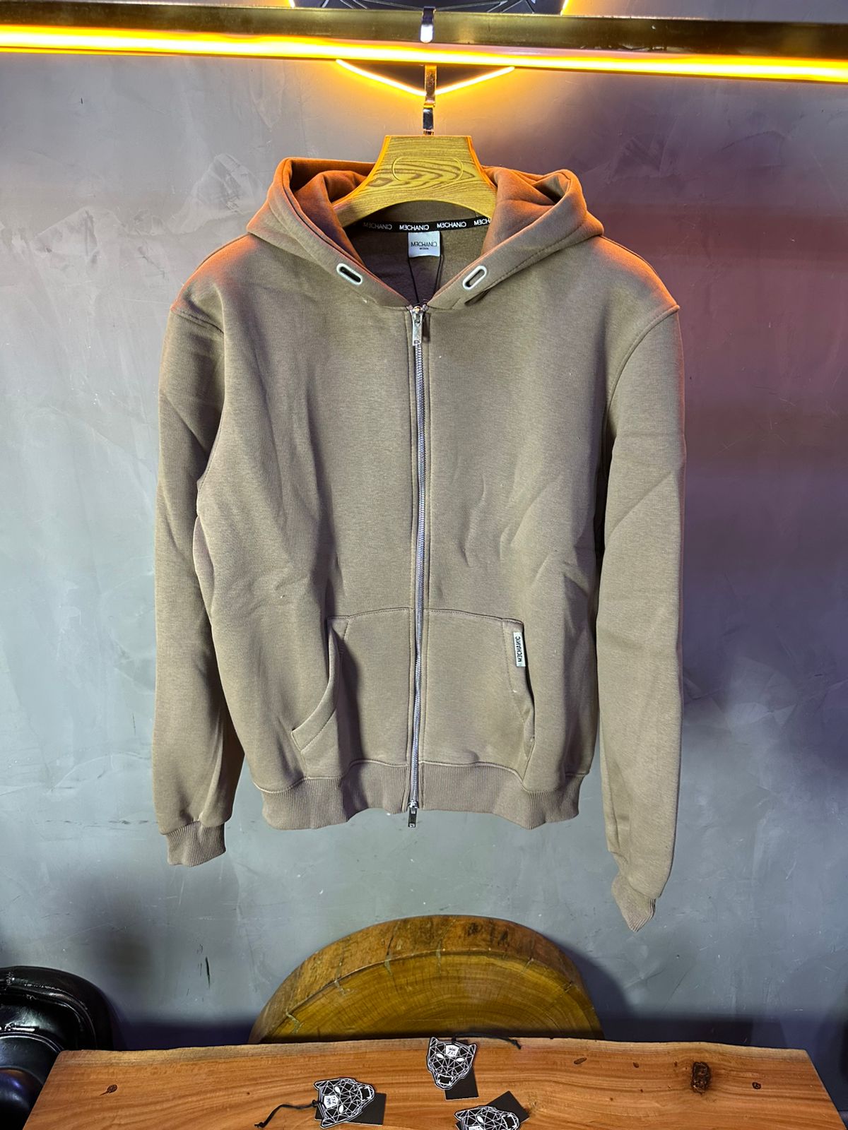 HOODIE MECANIC BROWN SIMPLE 101