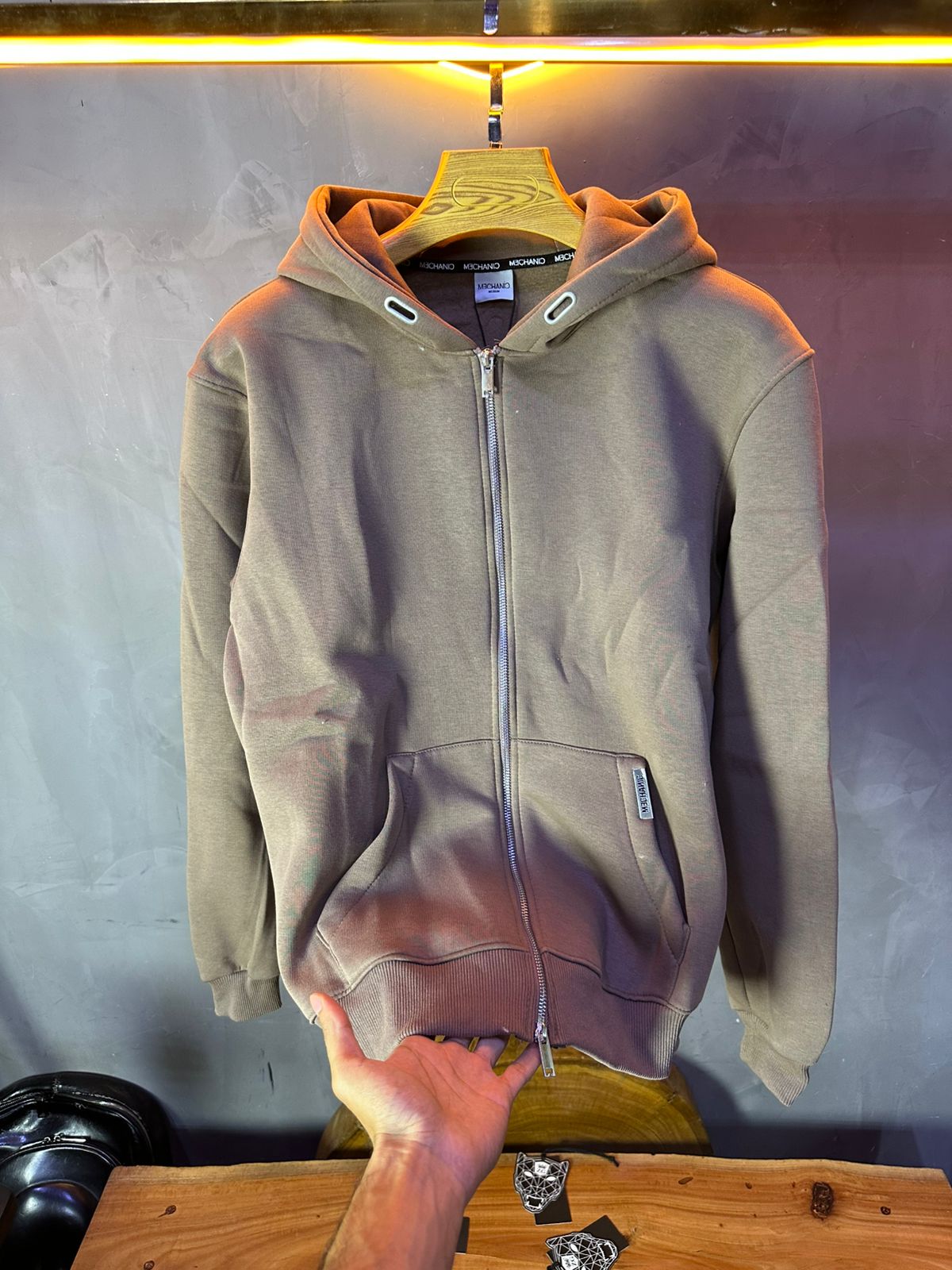 HOODIE MECANIC BROWN SIMPLE 101