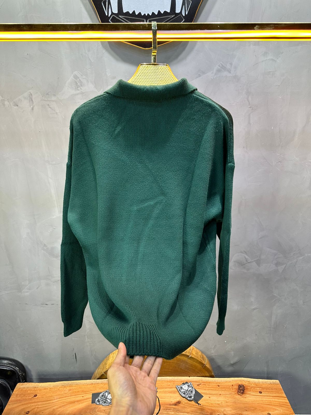 Pull Vert Tricot Polo 2305