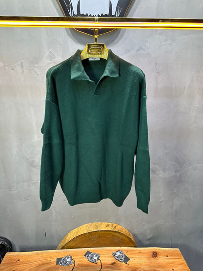 Pull Vert Tricot Polo 2305
