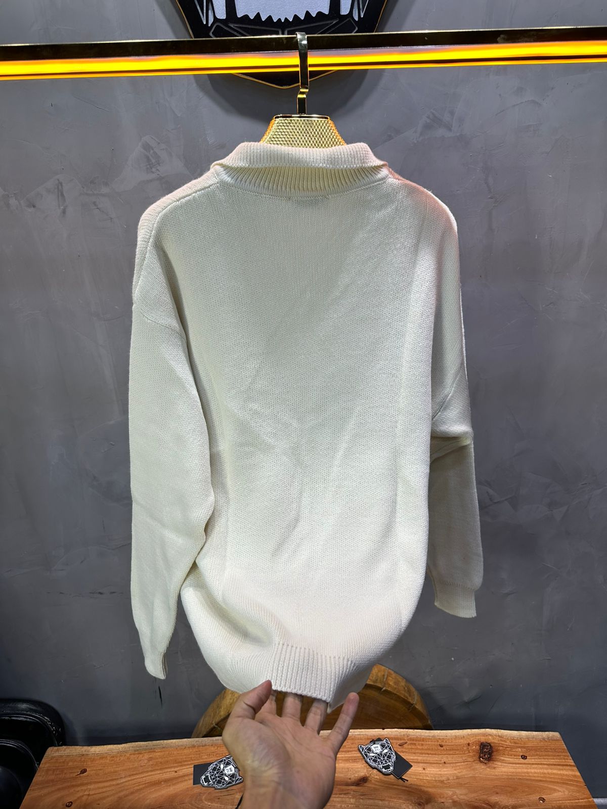 Pull beige Tricot Polo 2305