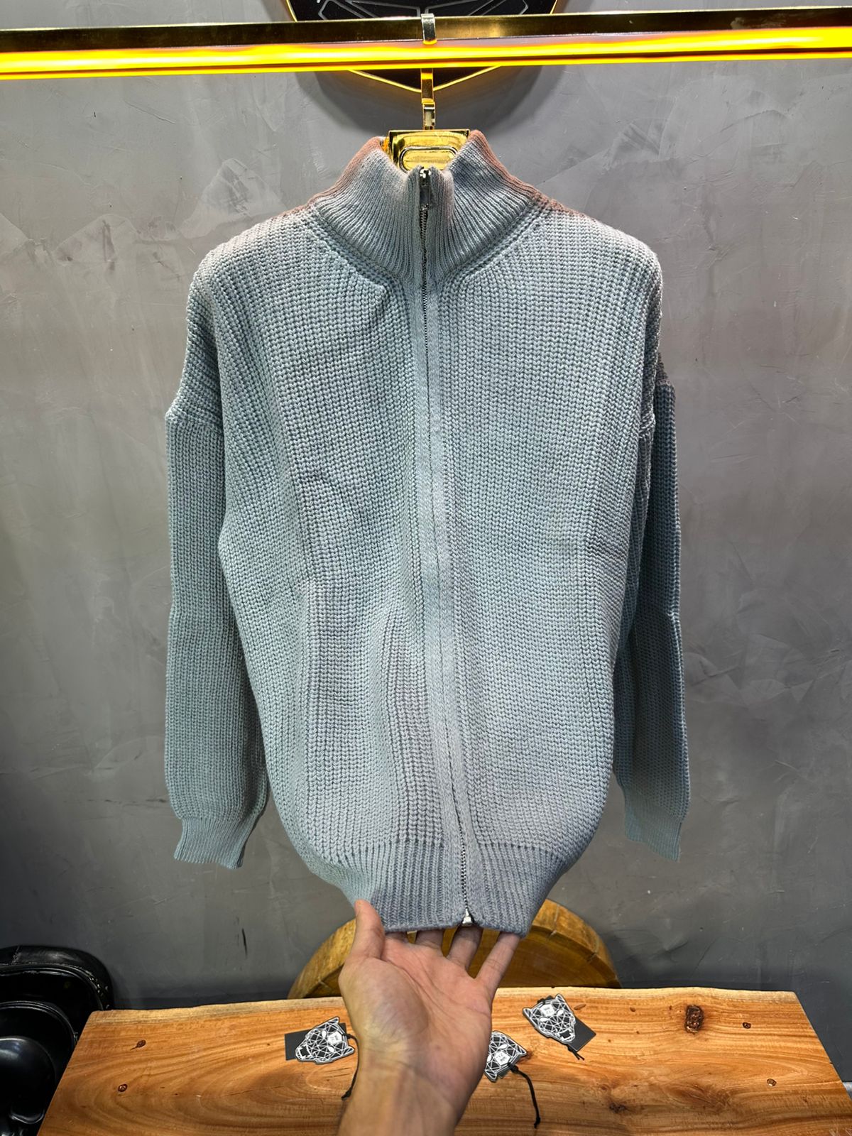 Pull Gris Col Montant 2314