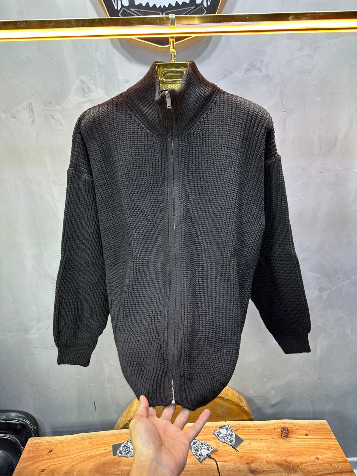 Pull noir Tricot Épais 2314