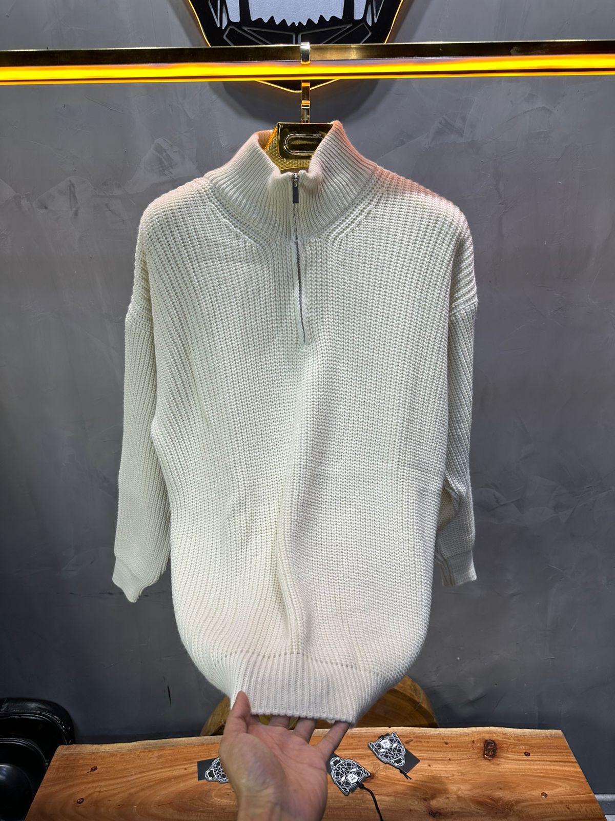 Pull beige Tricot Épais 1902