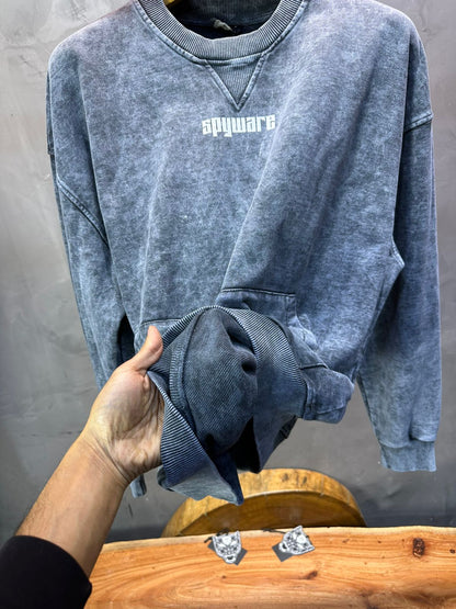 Sweat - Shirt Homme Bleu Délavé "Square" - ZG PREMIUM