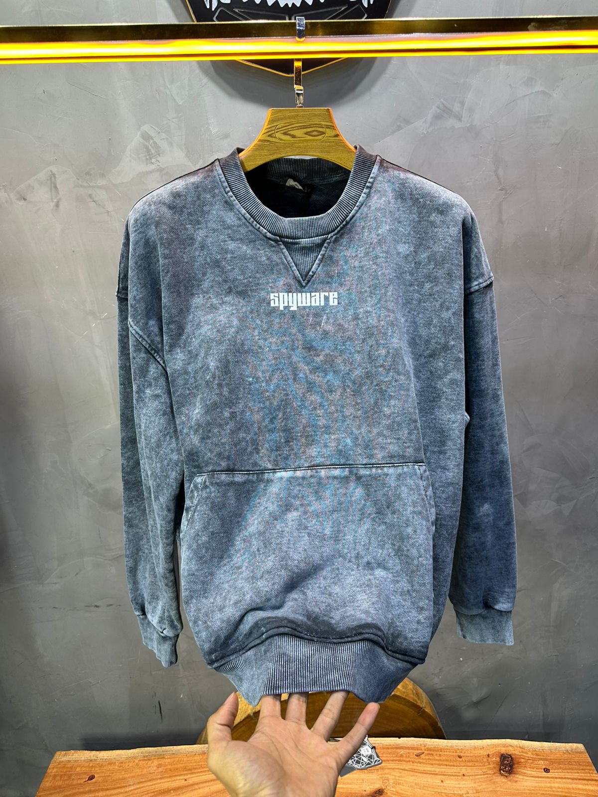 Sweat - Shirt Homme Bleu Délavé "Square" - ZG PREMIUM