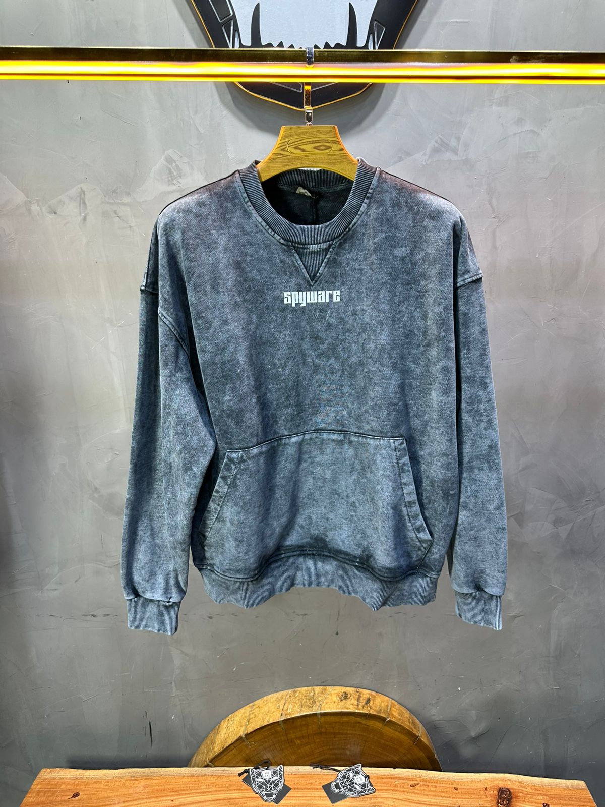 Sweat - Shirt Homme Bleu Délavé "Square" - ZG PREMIUM