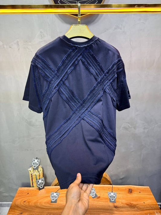 T-Shirt Oversize Navy Blue "Sam" Diamond | SAW Urbanity 5085