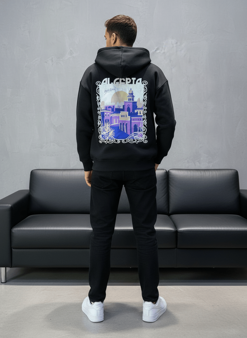 HOODIE NOIR ALGERIA 7858 - ZG PREMIUM