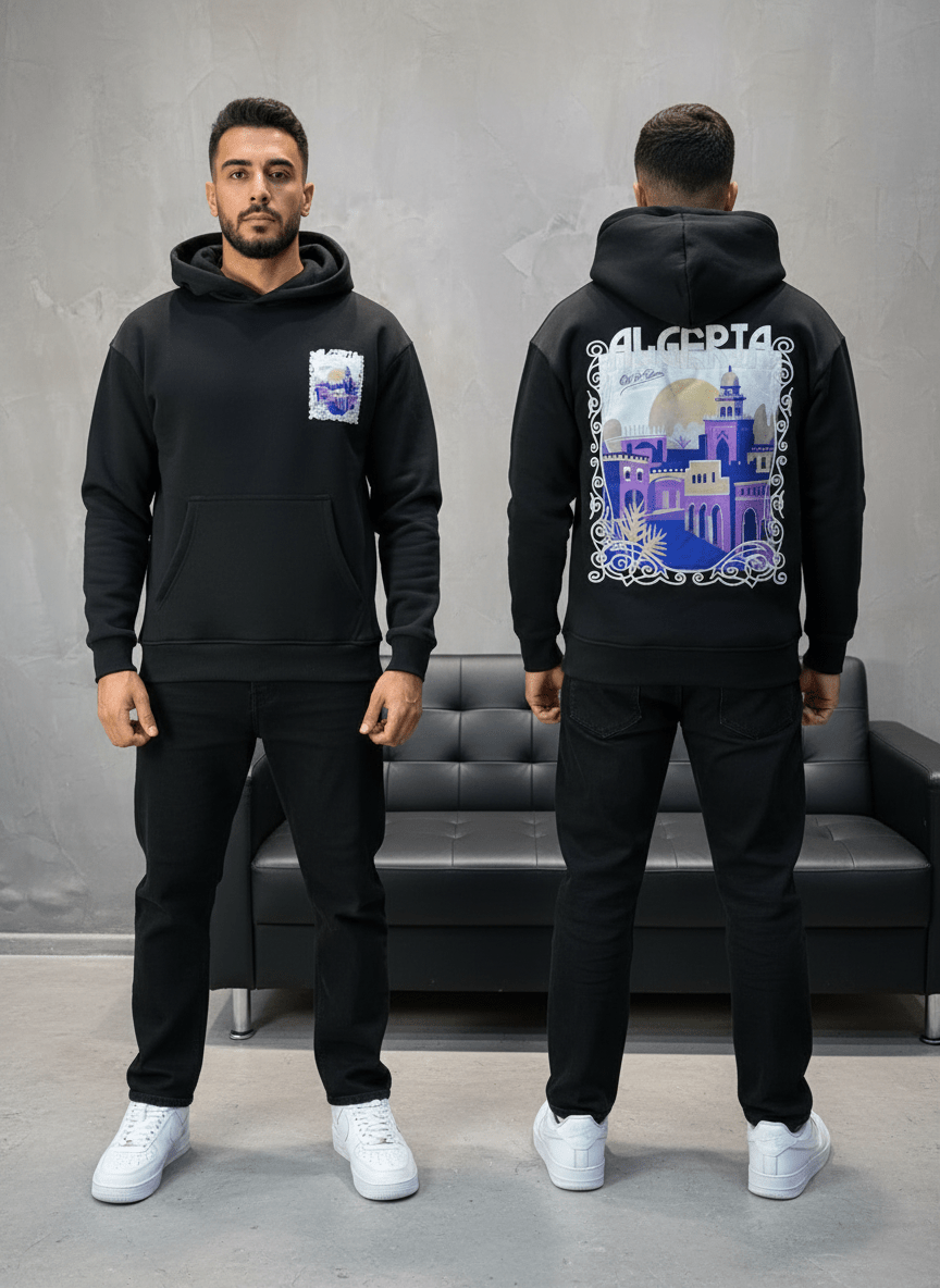 HOODIE NOIR ALGERIA 7858 - ZG PREMIUM