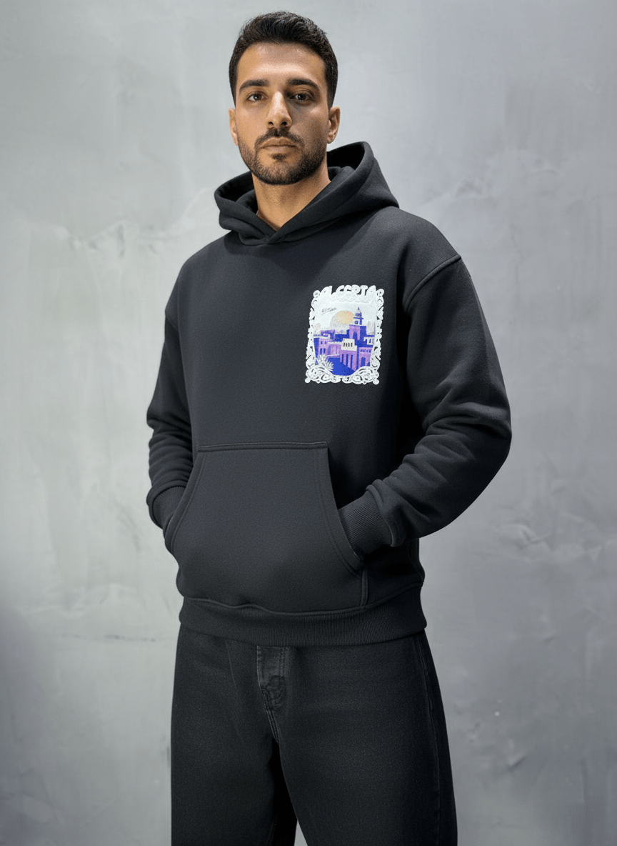 HOODIE NOIR ALGERIA 7858 - ZG PREMIUM