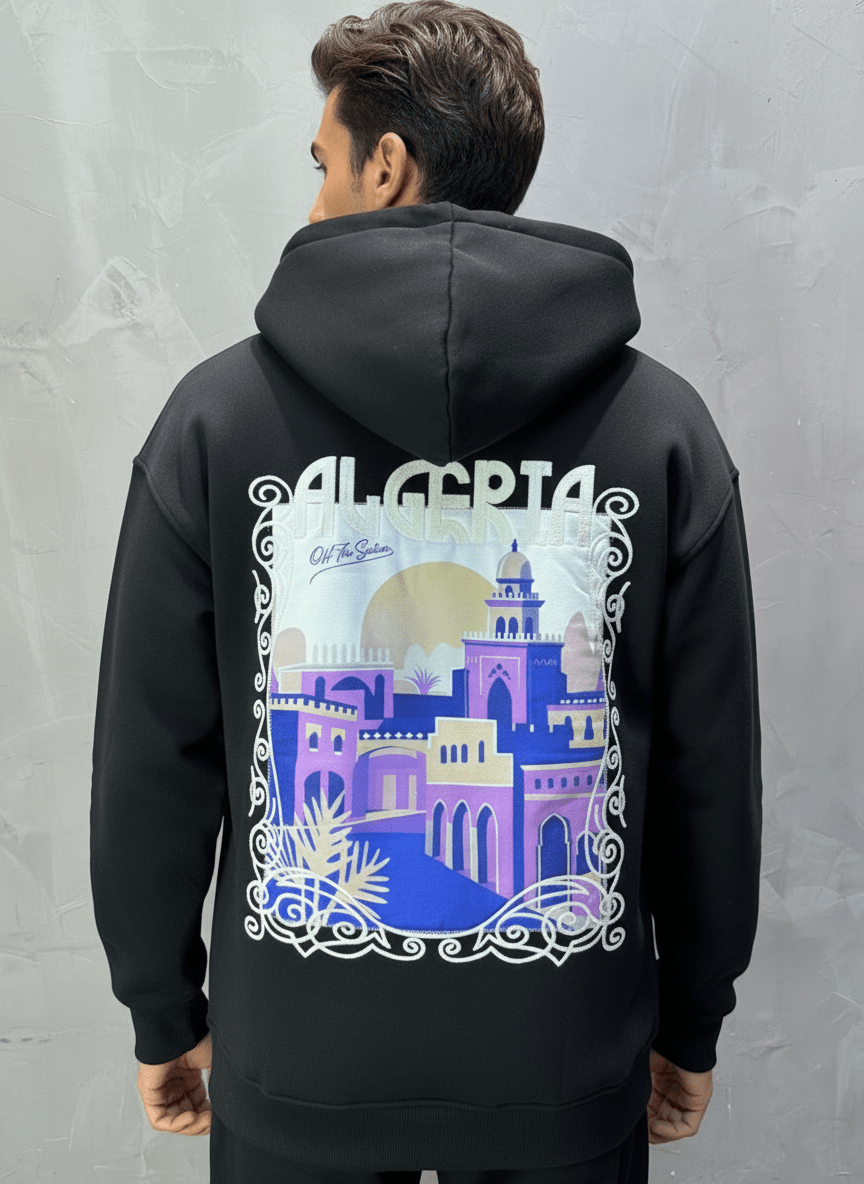 HOODIE NOIR ALGERIA 7858 - ZG PREMIUM