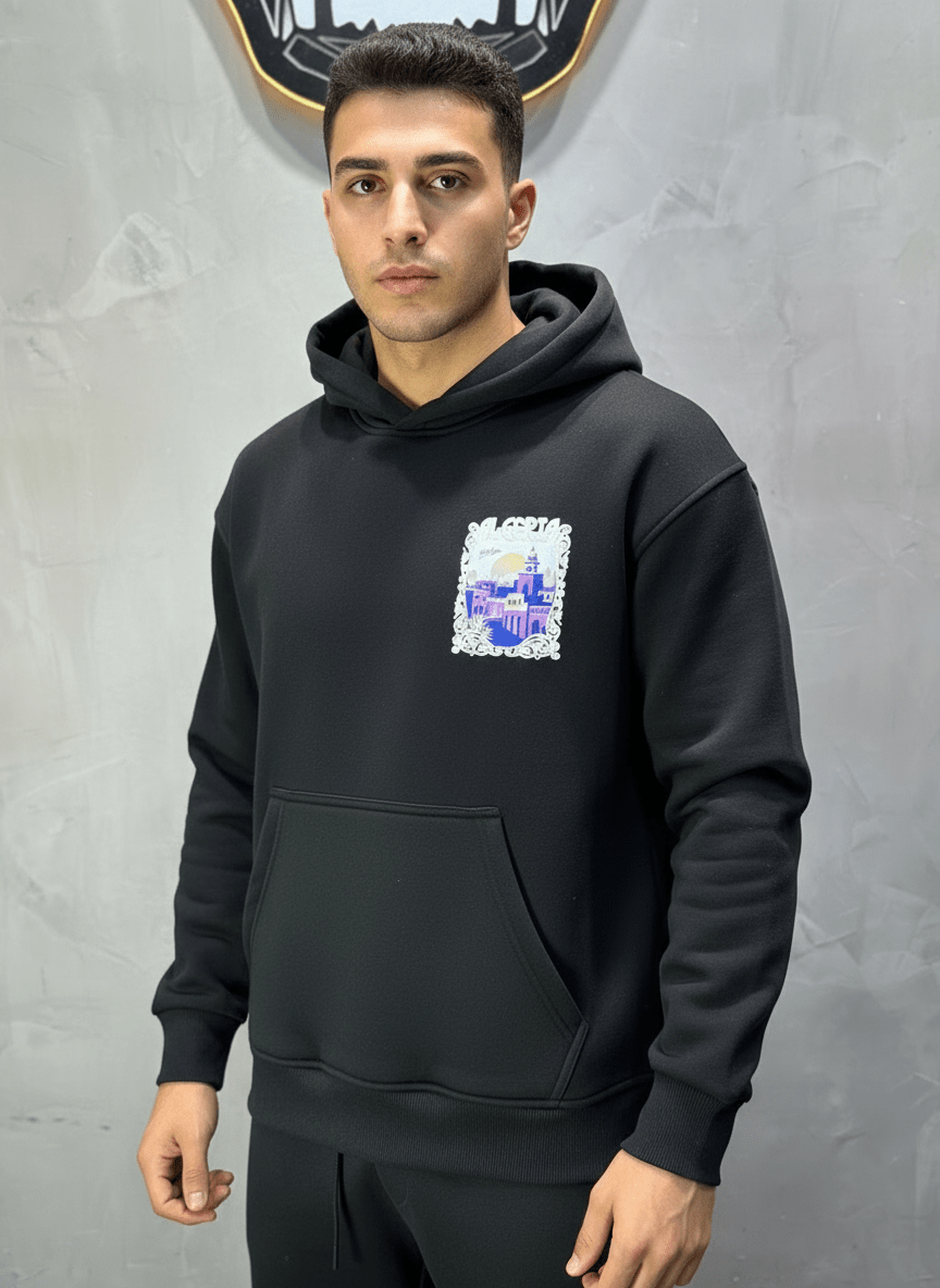 HOODIE NOIR ALGERIA 7858 - ZG PREMIUM