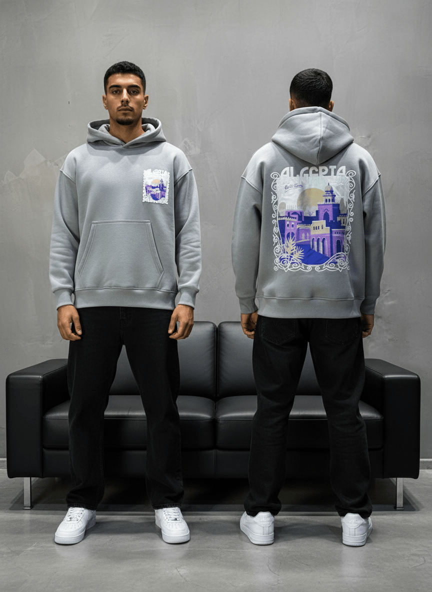 HOODIE GRIS ALGERIA 7858 - ZG PREMIUM