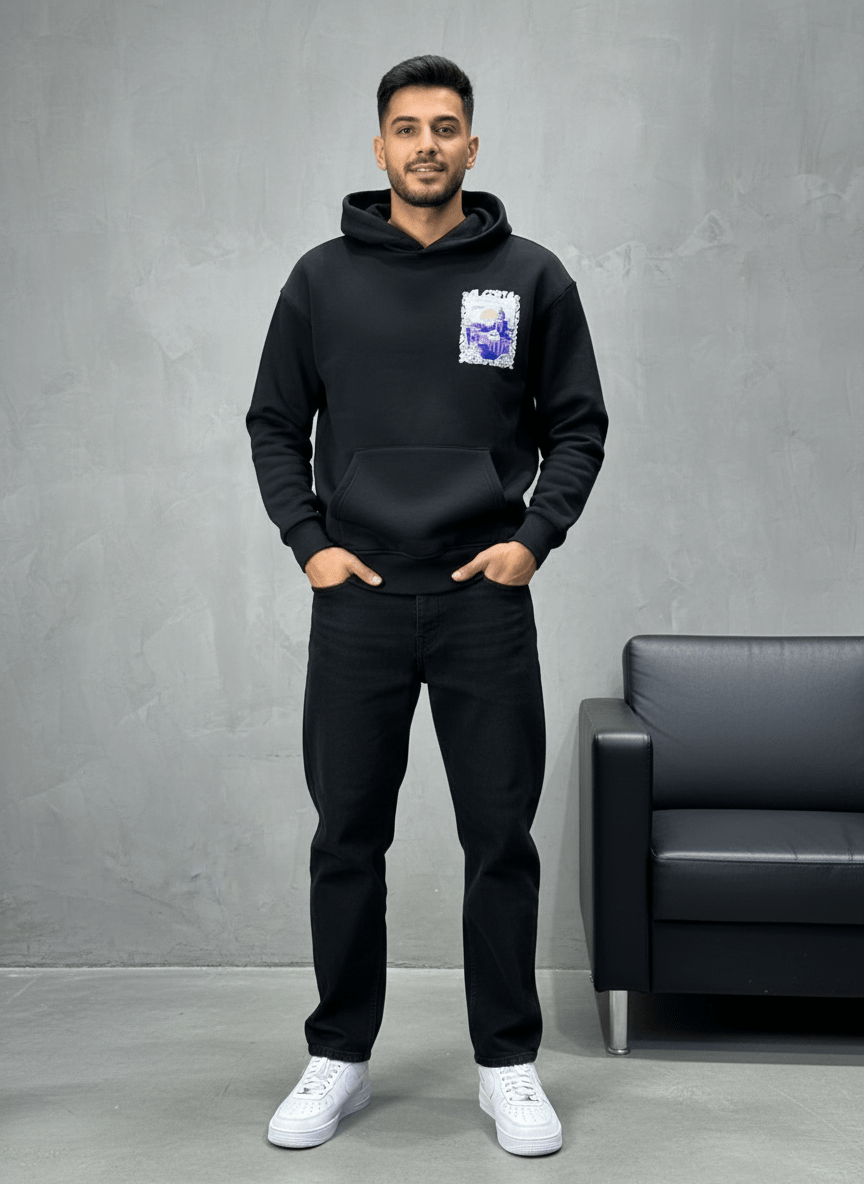 HOODIE NOIR ALGERIA 7858 - ZG PREMIUM