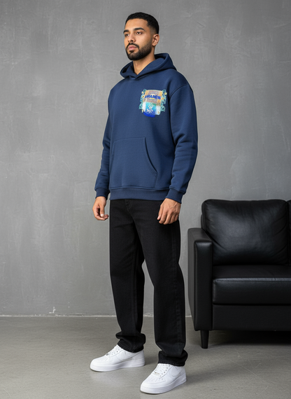 HOODIE SAW OVERSIZE BLUE 4981