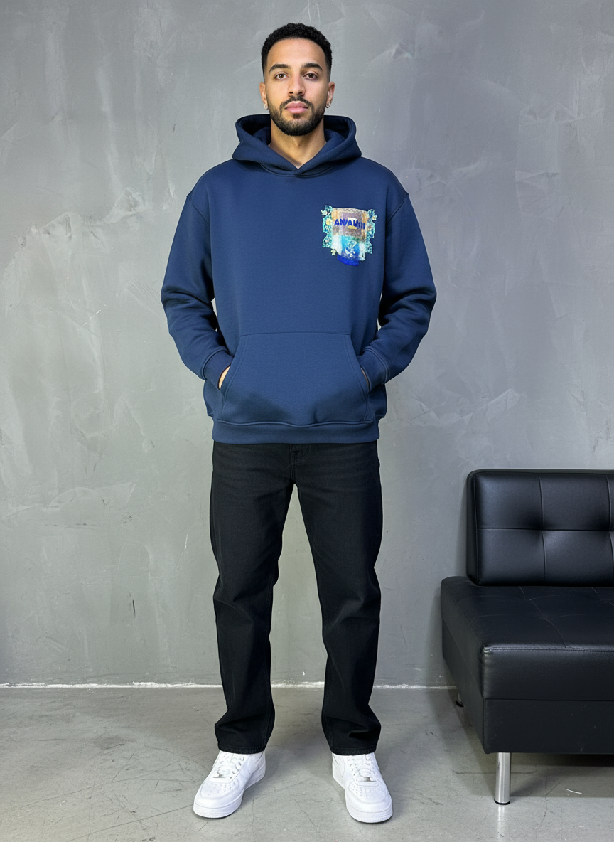 HOODIE SAW OVERSIZE BLUE 4981