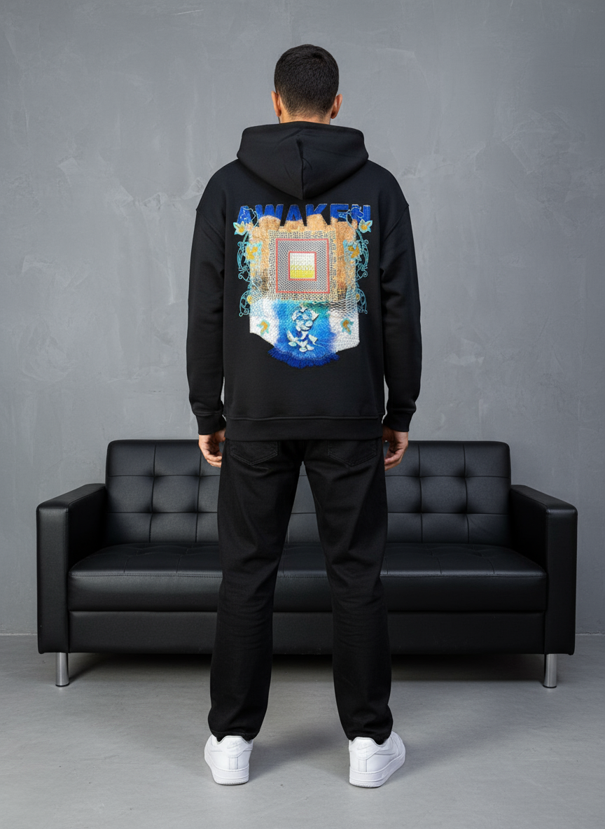 HOODIE SAW OVERSIZE BLACK 4981