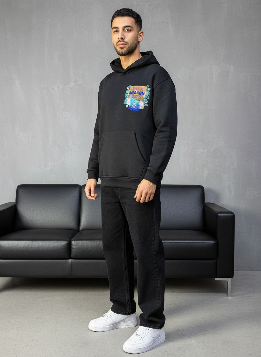 HOODIE SAW OVERSIZE BLACK 4981