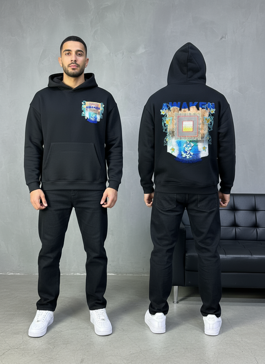 HOODIE SAW OVERSIZE BLACK 4981