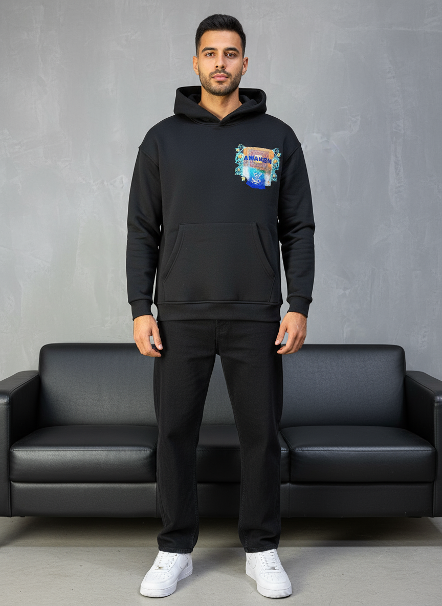 HOODIE SAW OVERSIZE BLACK 4981