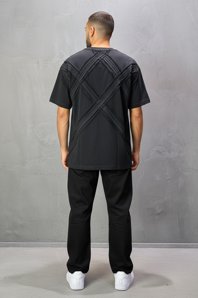T-Shirt Oversize Noir "Sam" Diamond | SAW Urbanity 5085