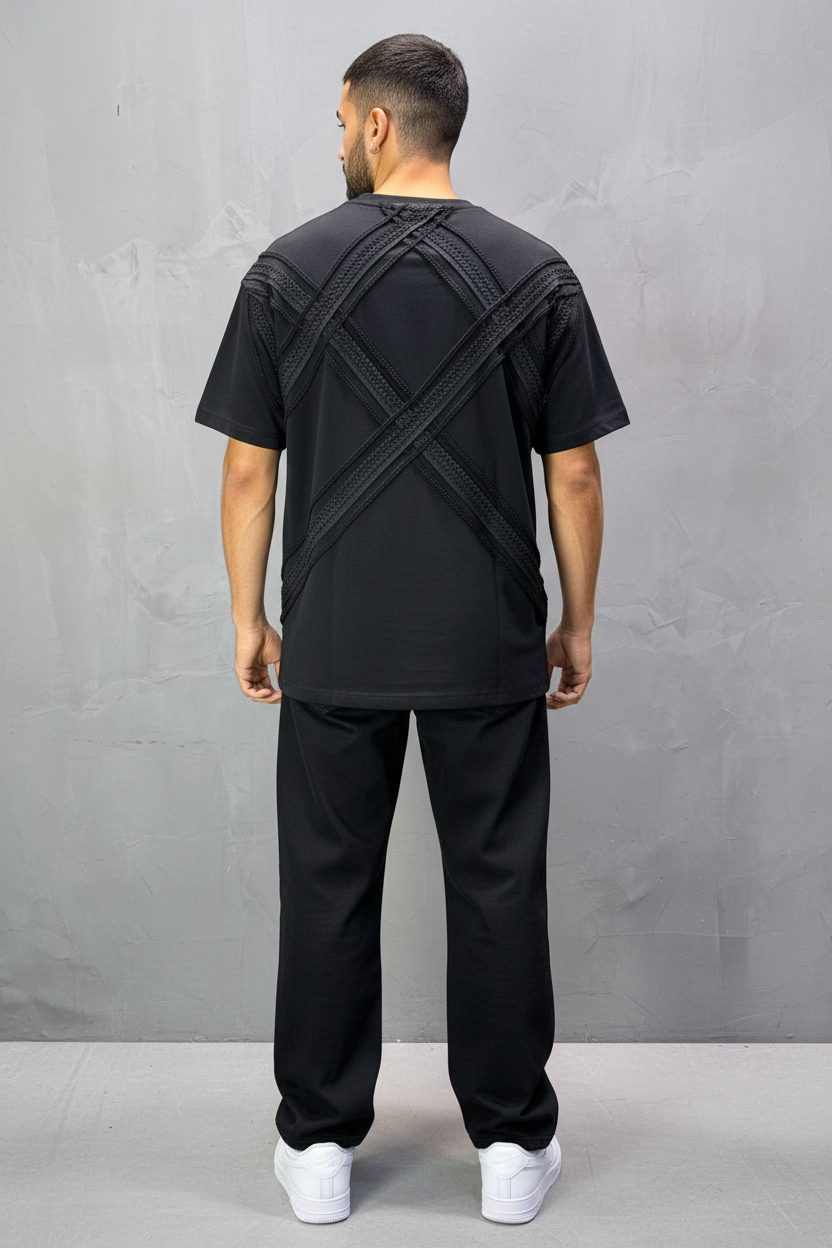 T-Shirt Oversize Noir "Sam" Diamond | SAW Urbanity 5085