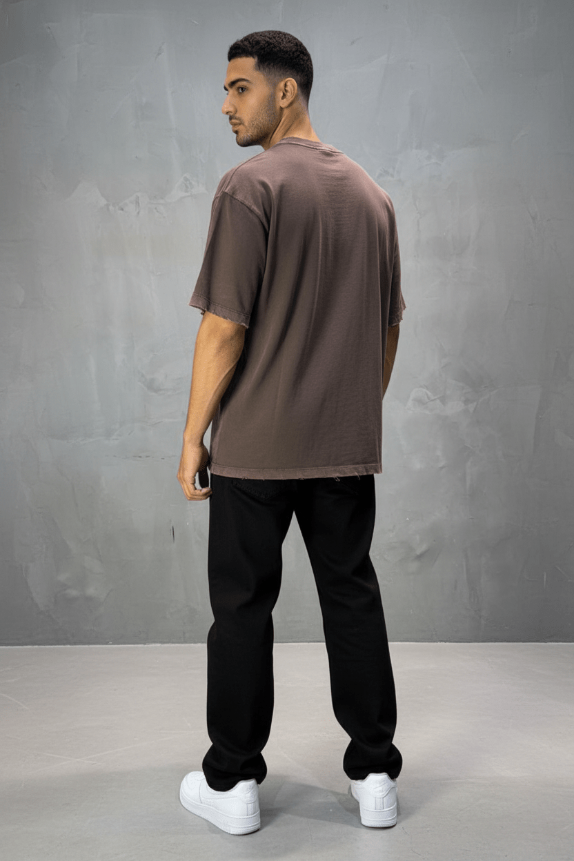 T-Shirt brown Oversize Washed Vintage 1976 - ZG PREMIUM