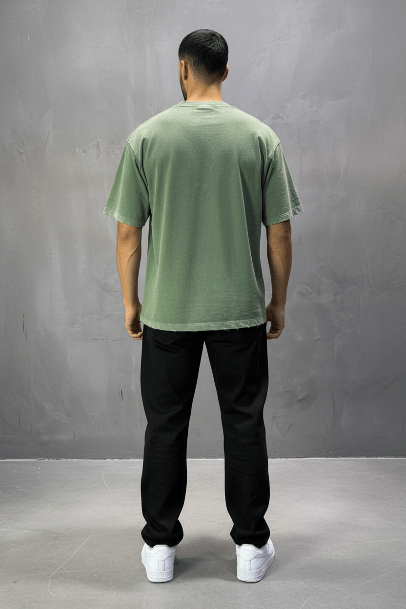 T-Shirt vert Oversize Washed Vintage 1976 - ZG PREMIUM