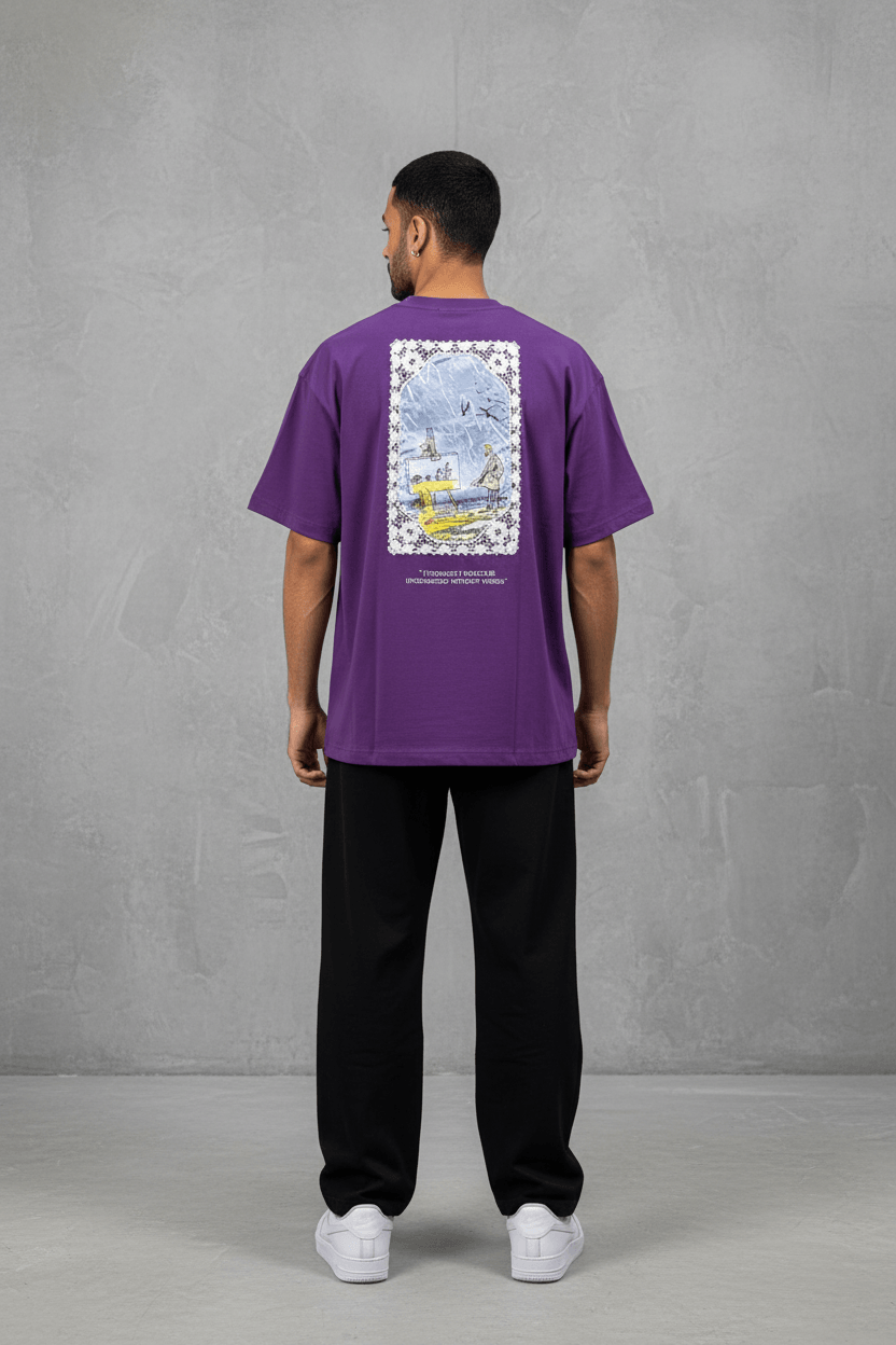 T-Shirt Oversize Move — Illustration Peintre & Citation Poétique 5097