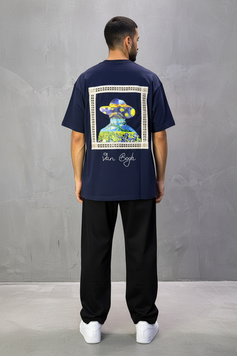 T-Shirt Oversize Navy Van Gogh 5060