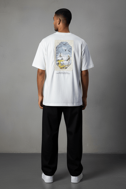 T-Shirt Oversize Blanc — Illustration Peintre & Citation Poétique 5097