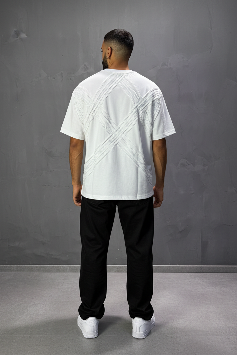 T-Shirt Oversize Blanc "Sam" Diamond | SAW Urbanity 5085