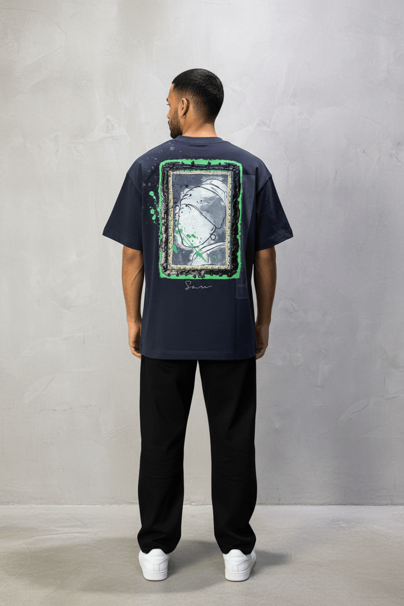 T-shirt Oversize Navy blue  – Art Gallery 5114