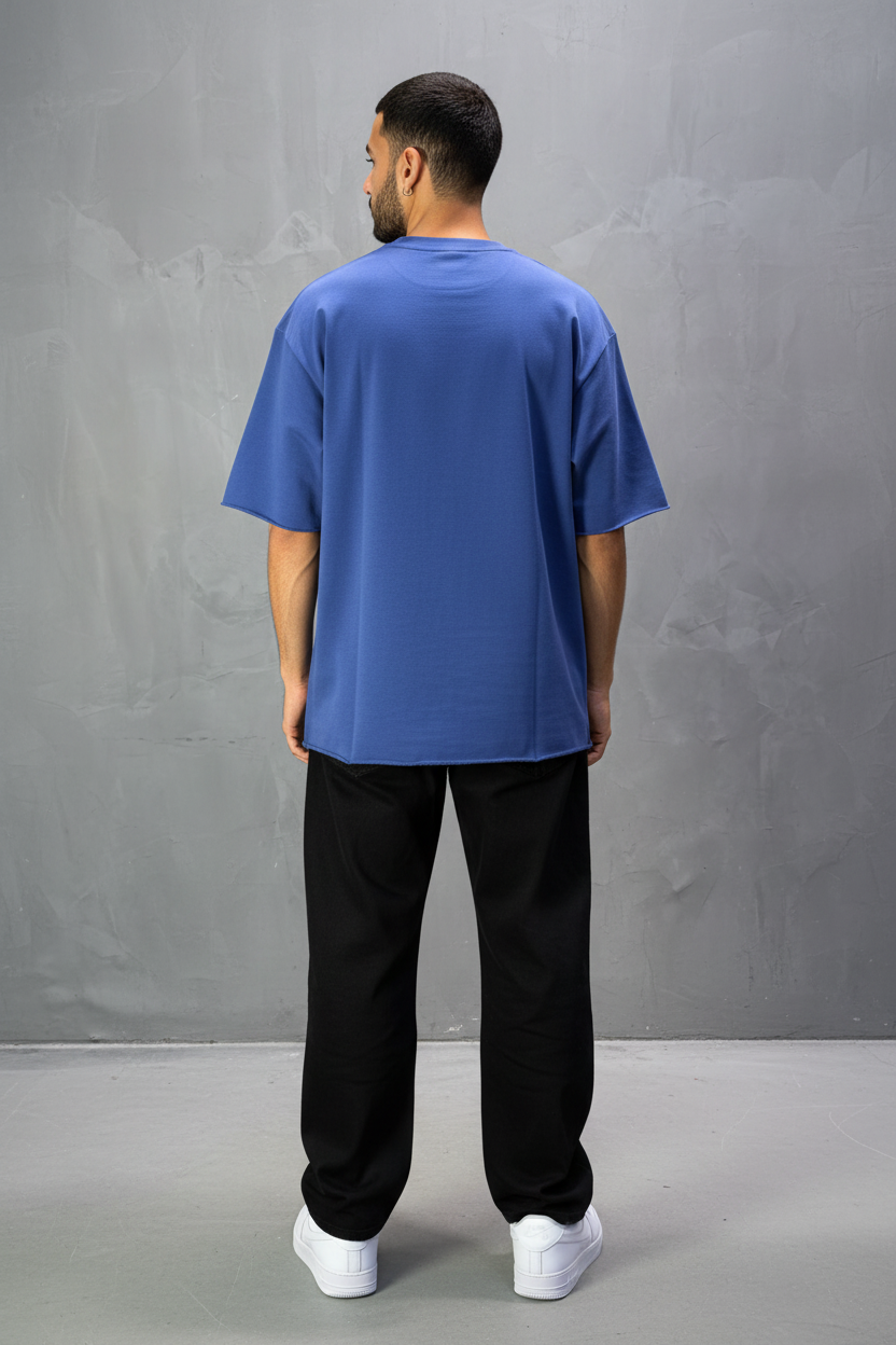 T-Shirt Oversize Steel Blue – Tissu Épais  42